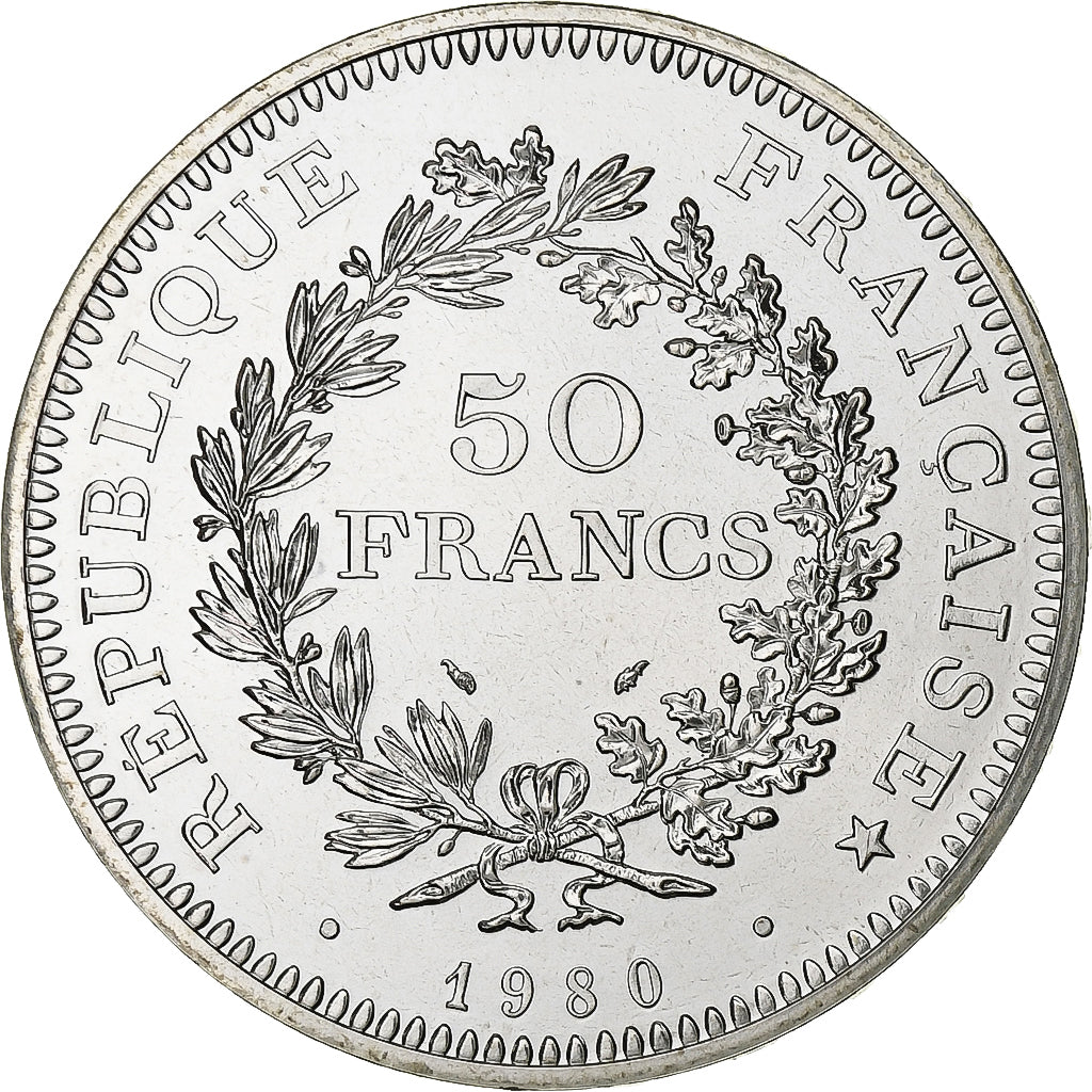 France, 50 Francs, Hercule, 1980, Paris, série FDC, Silver, MS(65-70)