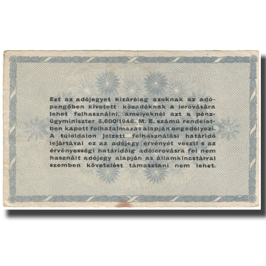 Biljet, Hongarije, 500,000 (Ötszazezer) Adópengö, 1946, KM:139a, TTB