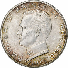 Monaco, Rainier III, 5 Francs, 1966, Srebro, AU(50-53), Gadoury:MC152.