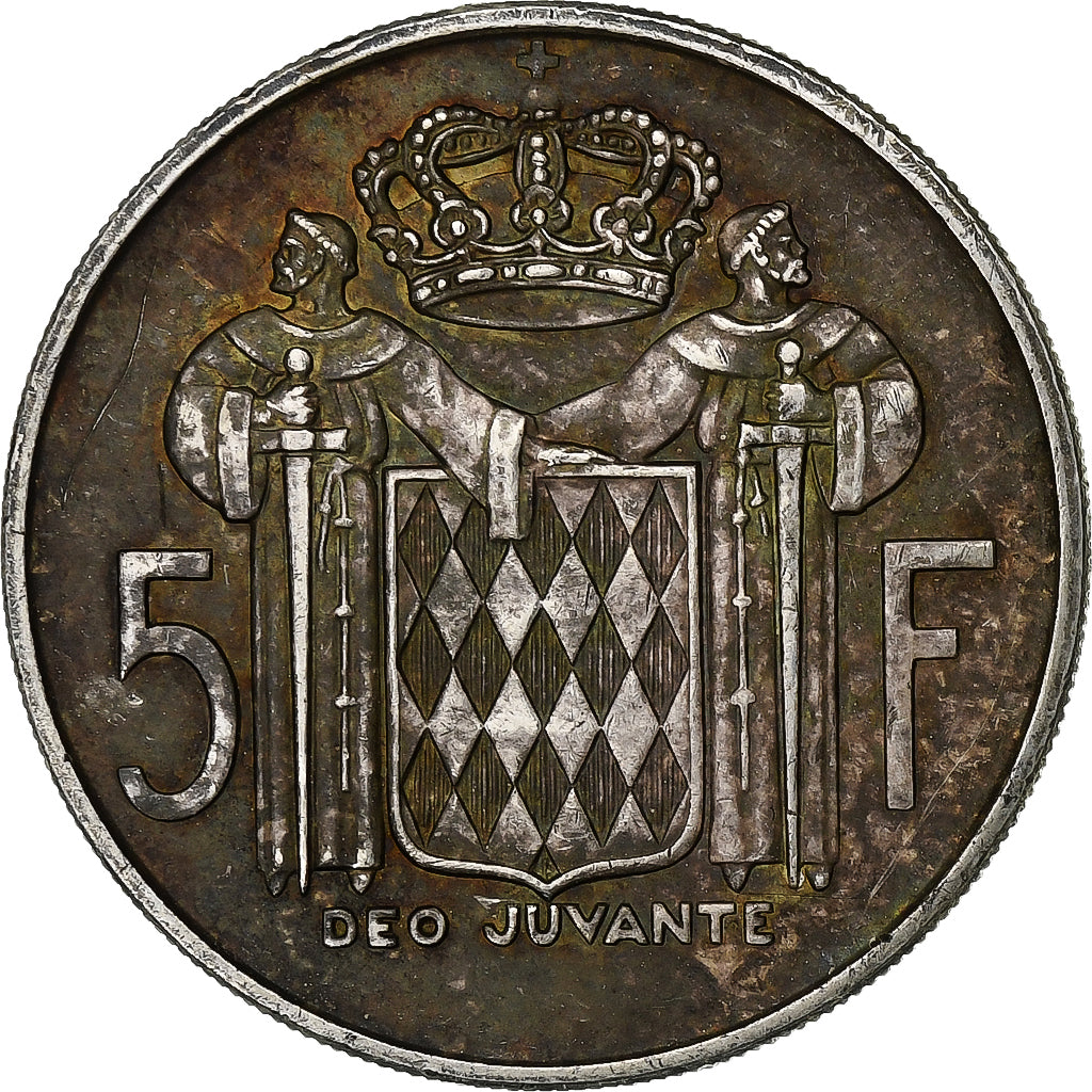 Monaco, Rainier III, 5 Francs, 1966, Srebro, AU(50-53), Gadoury:MC152.