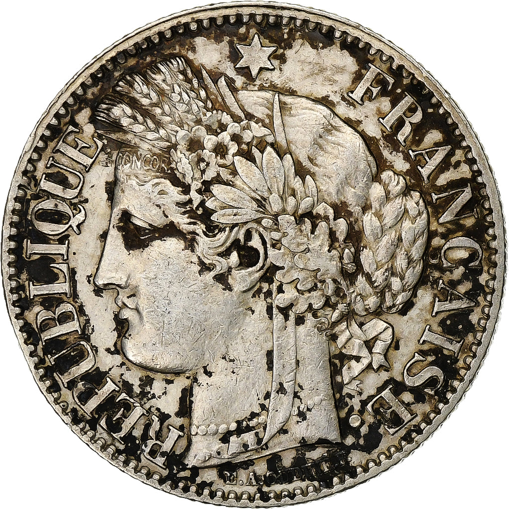 Francia, 2 Francs, Cérès, 1872, Bordeaux, Plata, MBC+, Gadoury:530a