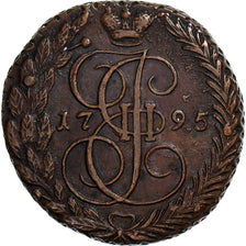 Rusia, Catherine II, 5 Kopeks, 1795, Ekaterinbourg, Cobre, MBC+