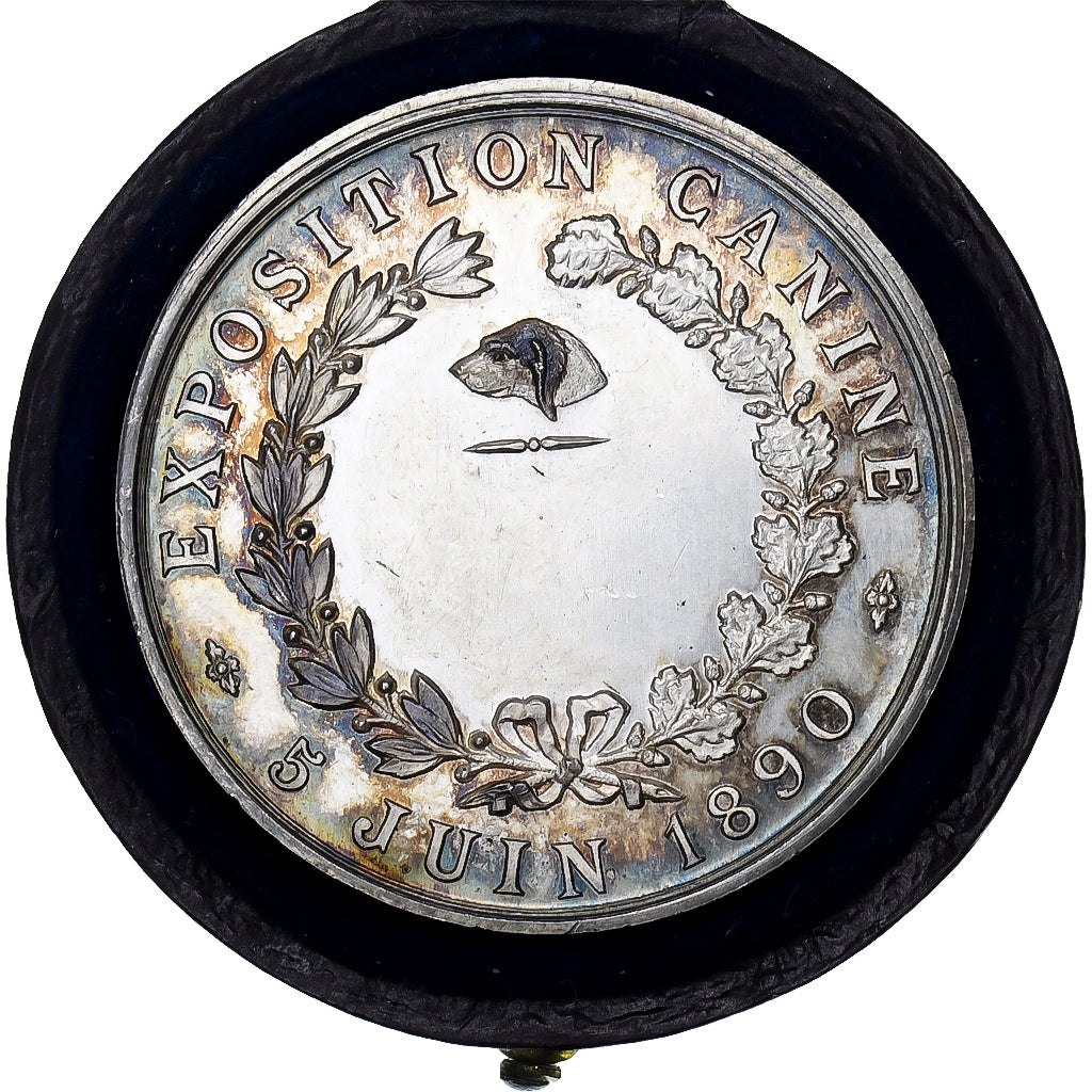 France, Token, La Roche-Sur-Yon, Exposition Canine, 1890, Silver, MS(60-62)