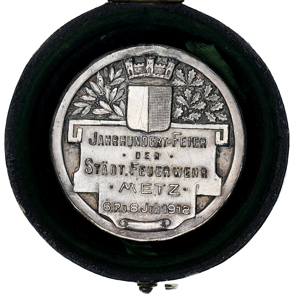 Germany, Medal, Centenaire des Sapeurs-Pompiers de Metz, 1912, Silvered bronze