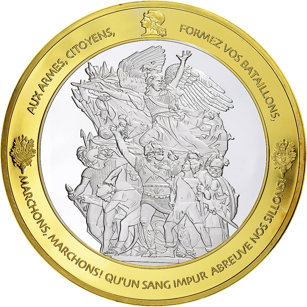 Francia, medaglia, Les piliers de la République, Marianne, n.d., Rame, FDC
