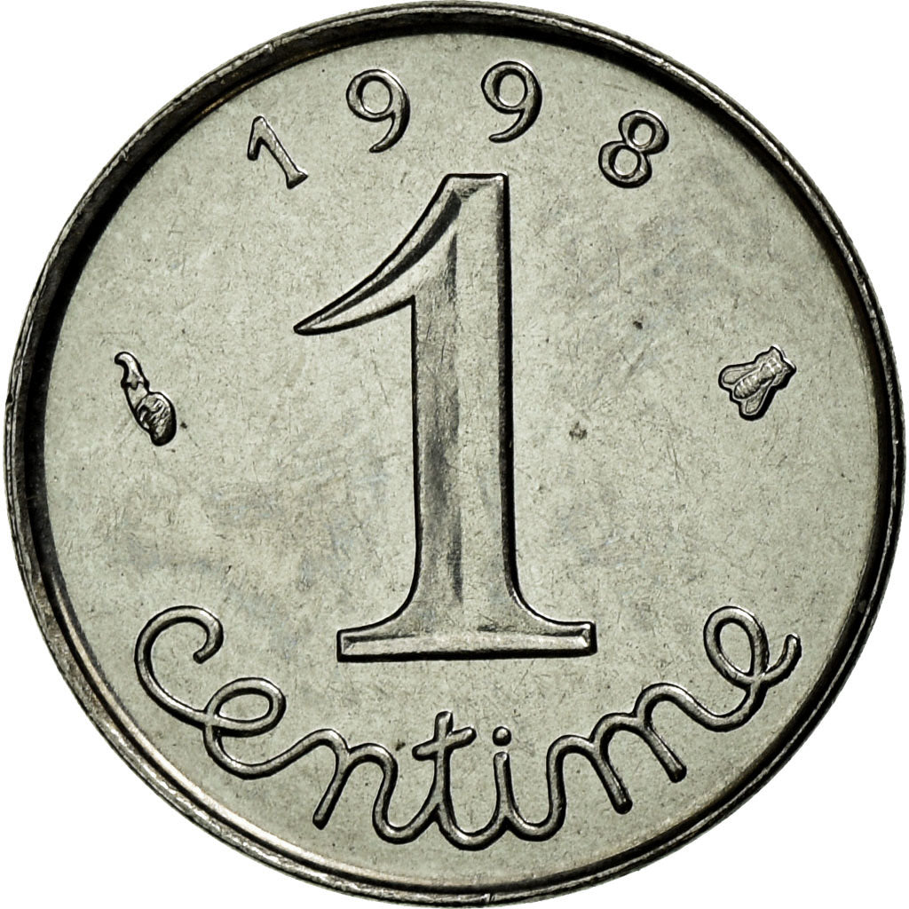 Coin, France, Épi, Centime, 1998, MS(65-70), Stainless Steel, Gadoury:91