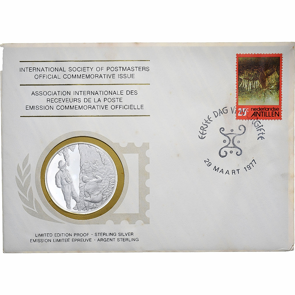 Antilhas Neerlandesas, Medal + stamp, International Society of Postmasters