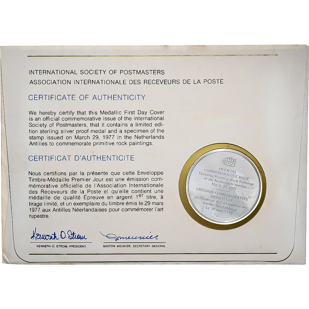 Antilhas Neerlandesas, Medal + stamp, International Society of Postmasters