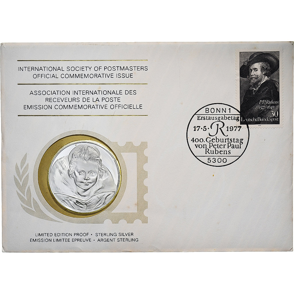 Bundesrepublik Deutschland, Medal + stamp, International Society of Postmasters
