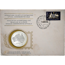 Australie, Médaille + Timbre, Asso. Int. des Receveurs de la Poste, 1976, Argent