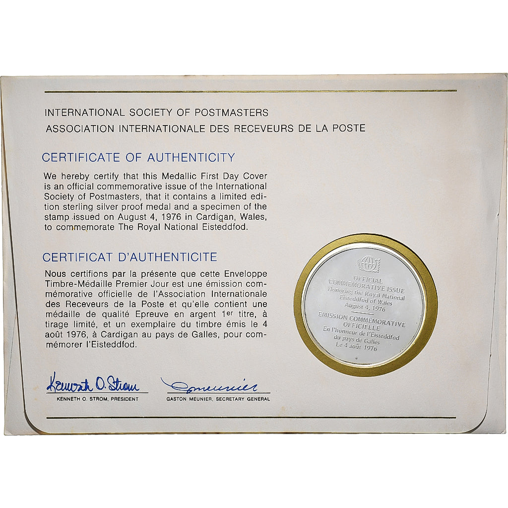 Royaume-Uni, Médaille-Timbre, Asso. Int. des Receveurs de la Poste, 1976, Argent