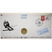 Francia, Medal + stamp, XVIème JO d'Albertville, Grenoble, 1991, Rame-nichel