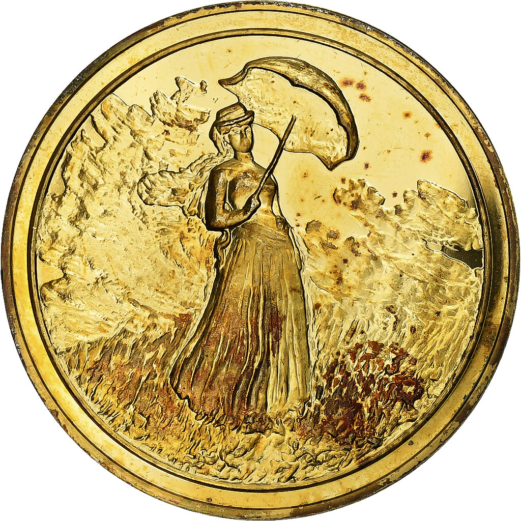 France, Médaille, Femme à l'ombrelle tournée à droite, Claude Monet