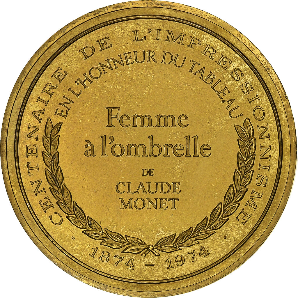 France, Médaille, Femme à l'ombrelle tournée à droite, Claude Monet