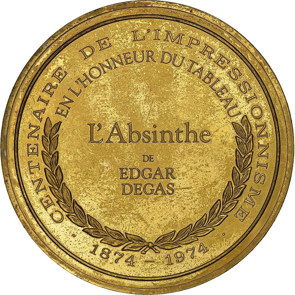 France, Médaille, L'Absinthe, Edgar Degas, Vermeil, SUP