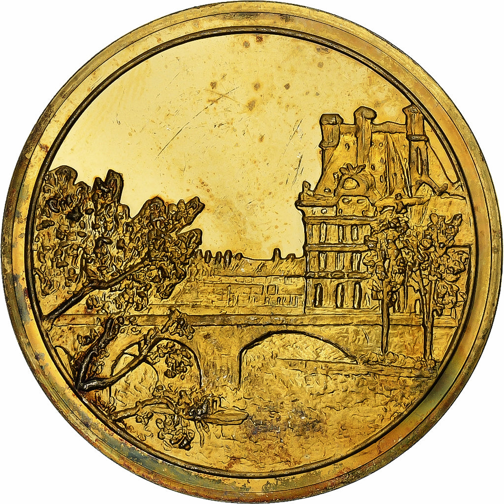 France, Médaille, Le Pont Royal et le Pavillon de Flore, Camille Pissarro