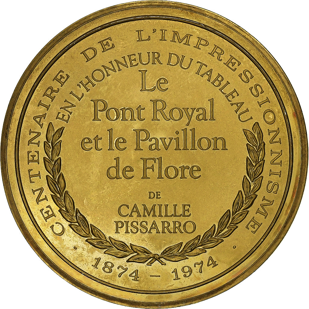 France, Médaille, Le Pont Royal et le Pavillon de Flore, Camille Pissarro