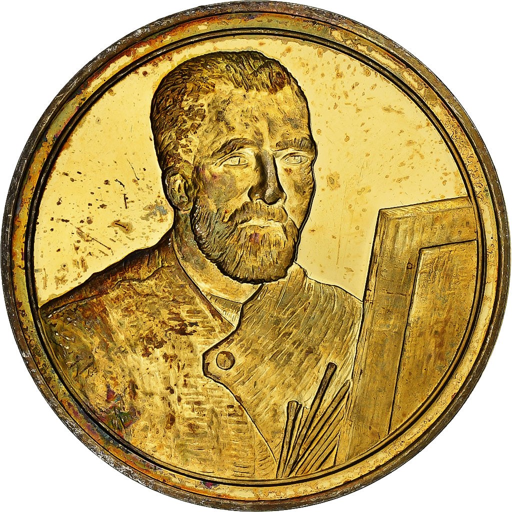 França, medalha, Autoportrait à la palette, Vincent Van Gogh, Vermeil