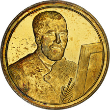 França, medalha, Autoportrait à la palette, Vincent Van Gogh, Vermeil