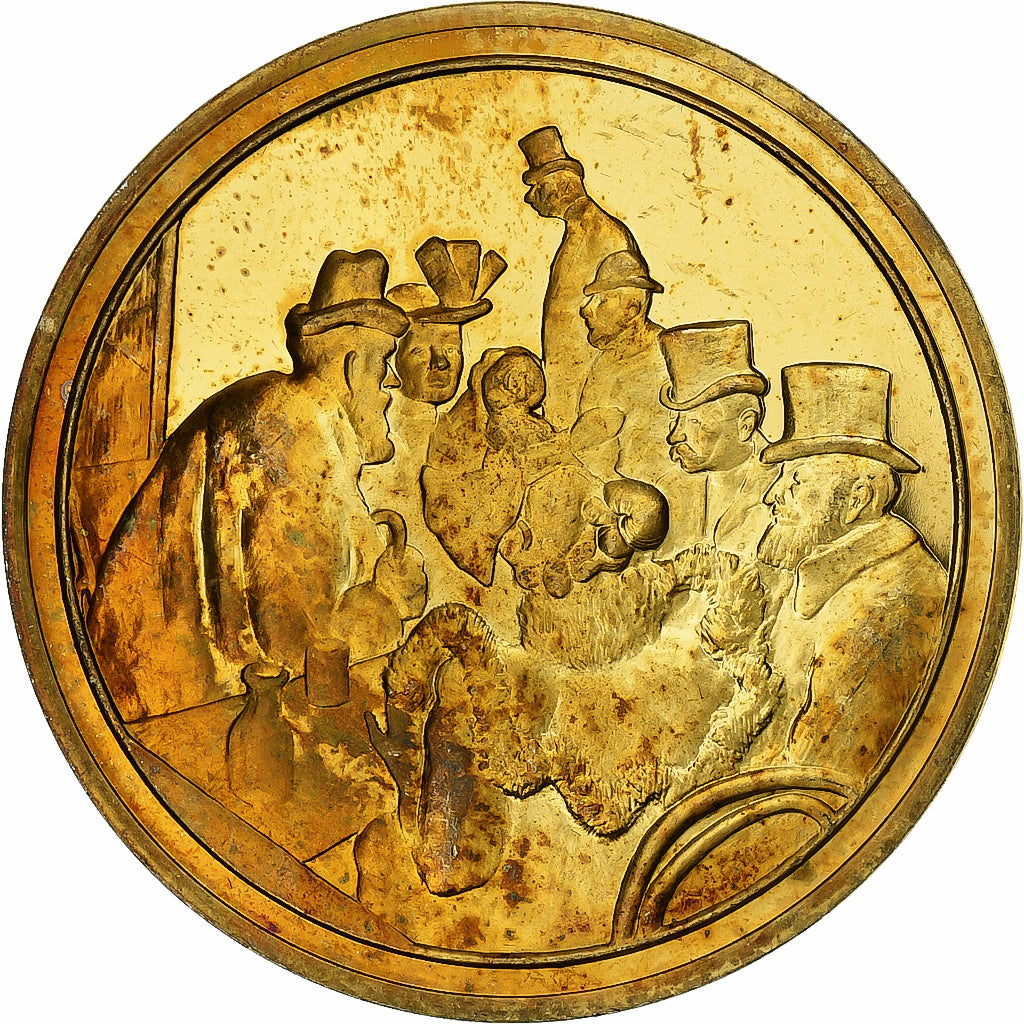 France, Medal, Au Moulin Rouge, Henri de Toulouse-Lautrec, Vermeil, AU(55-58)