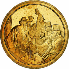 France, Medal, Au Moulin Rouge, Henri de Toulouse-Lautrec, Vermeil, AU(55-58)