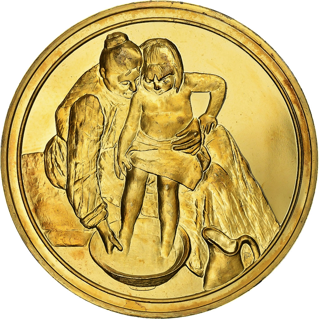 France, Médaille, Le Bain de l'enfant, Mary Cassatt, Vermeil, SUP