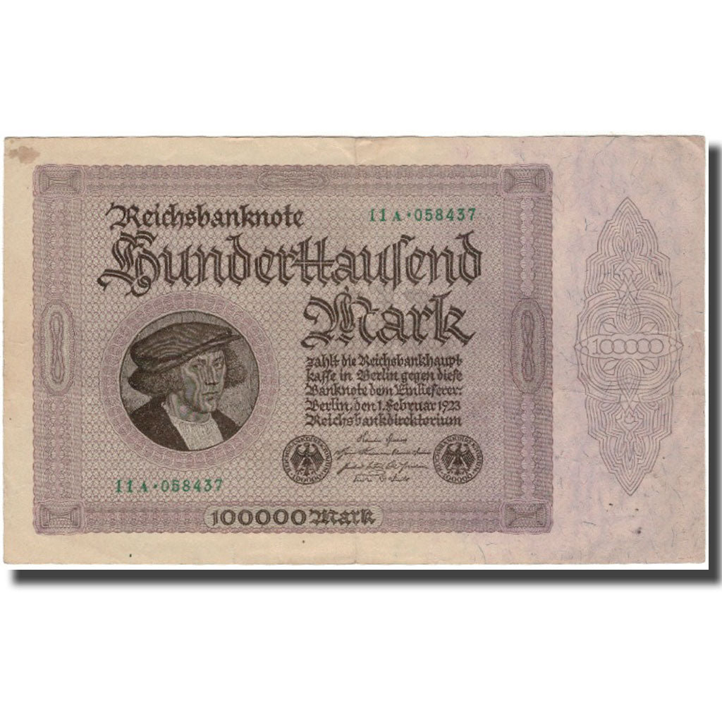 Banconote, Germania, 100,000 Mark, 1923, KM:83a, BB