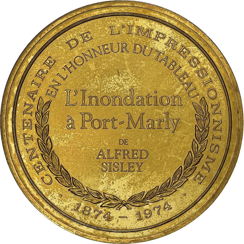 France, Médaille, L'Inondation à Port-Marly, Alfred Sisley, Vermeil, SUP
