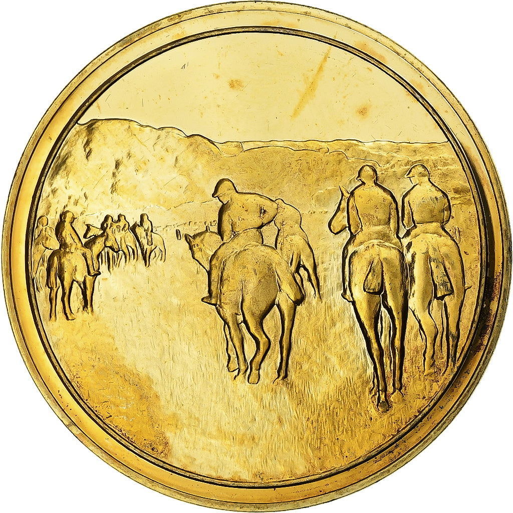 France, Medal, Chevaux de course à Longchamp, Edgar Degas, Vermeil, AU(55-58)