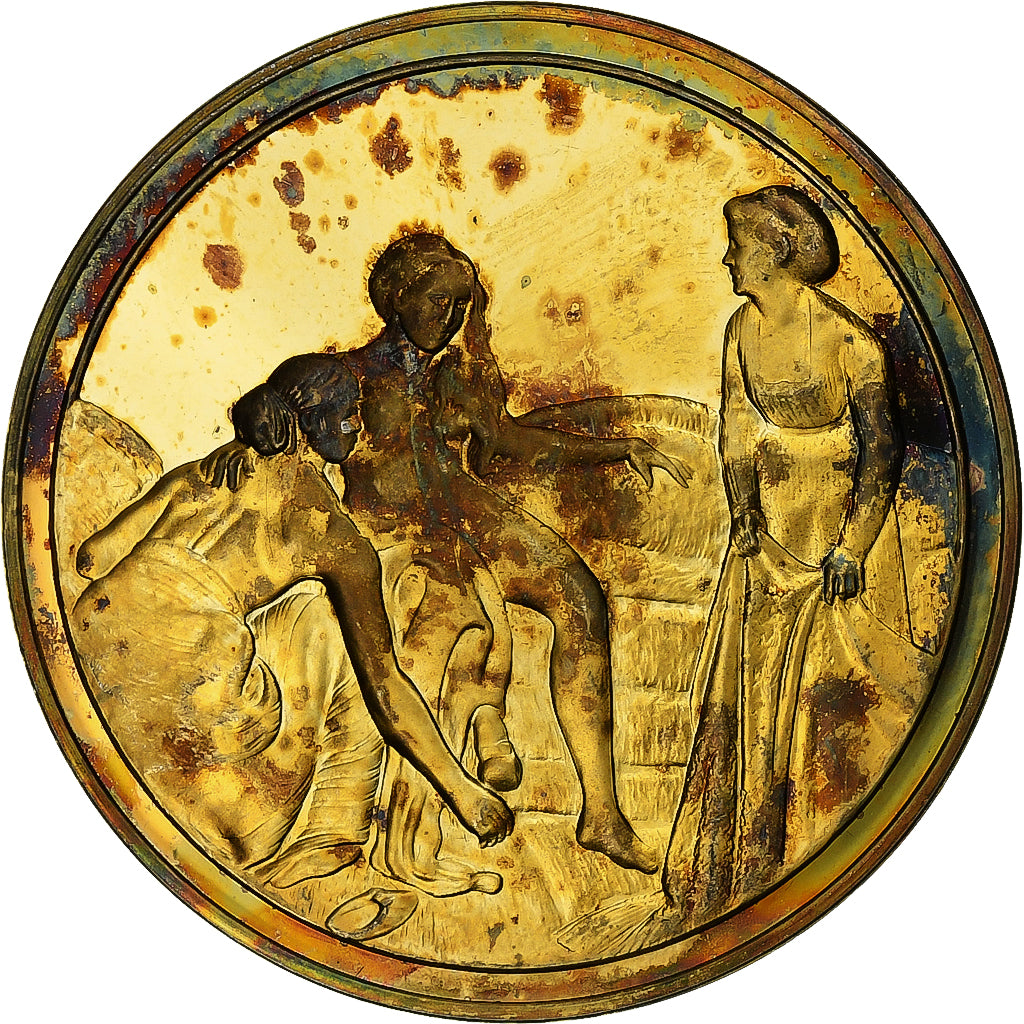 France, Medal, La Toilette, Frédéric Bazille, Vermeil, AU(55-58)