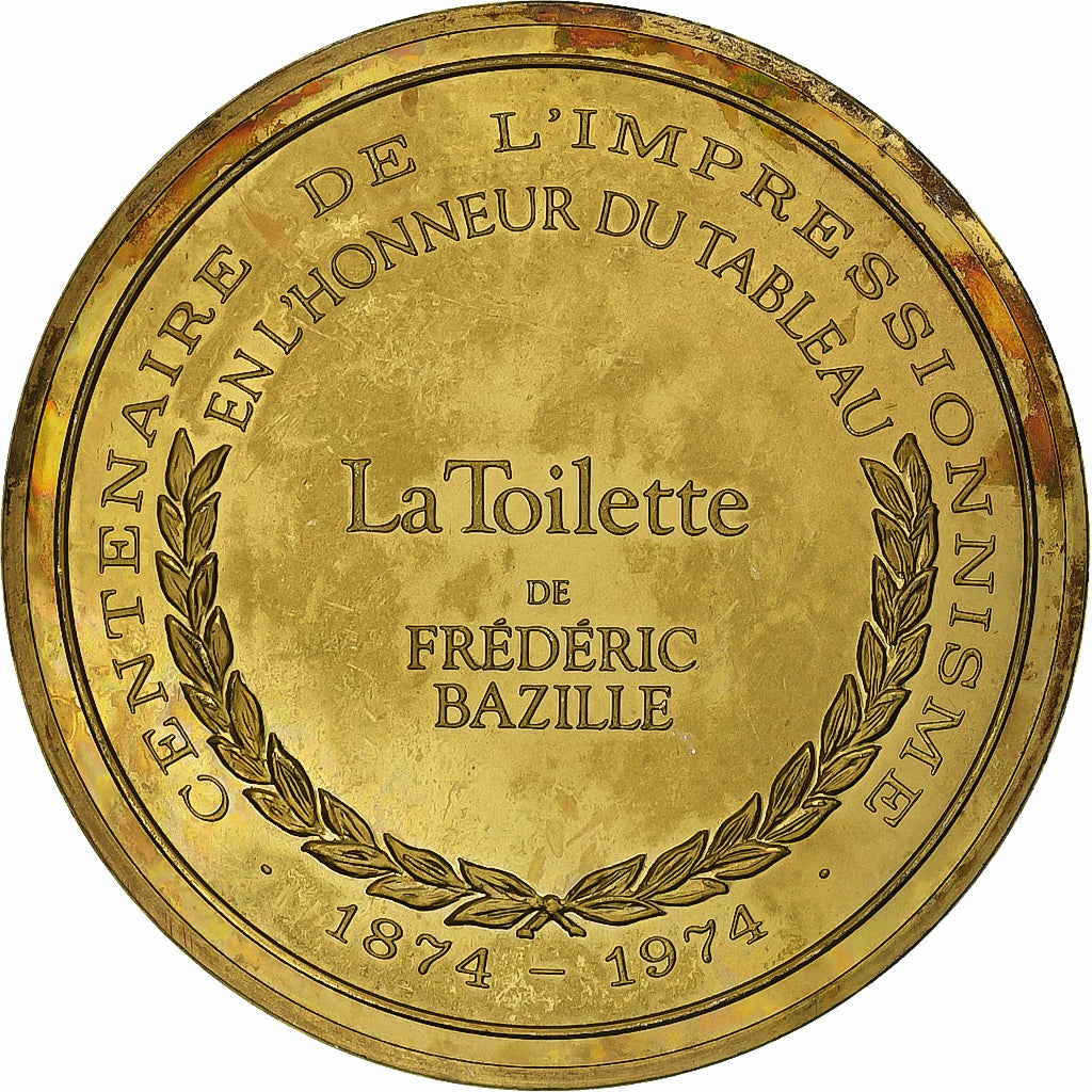 France, Medal, La Toilette, Frédéric Bazille, Vermeil, AU(55-58)