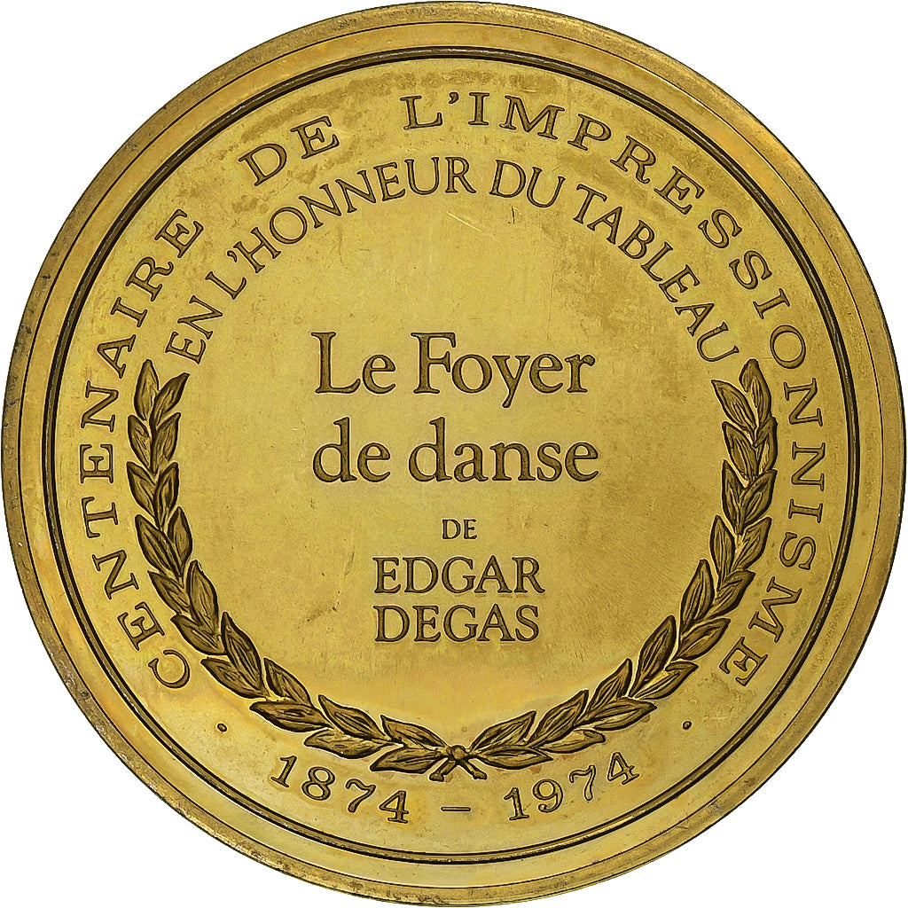 France, Medal, La Classe de danse, Edgar Degas, Vermeil, AU(55-58)