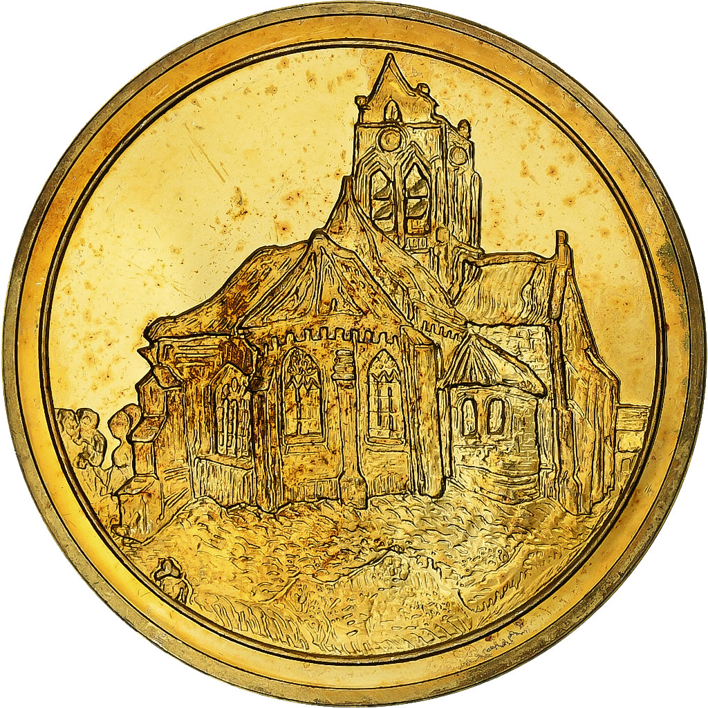 France, Medal, L'Église d'Auvers-sur-Oise, Vincent Van Gogh, Vermeil, AU(55-58)