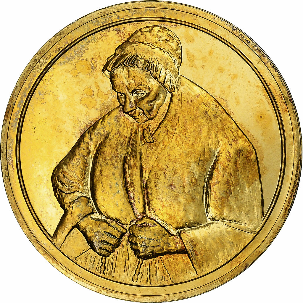 France, Medal, La vieille au chapelet, Paul Cézanne, Vermeil, AU(55-58)