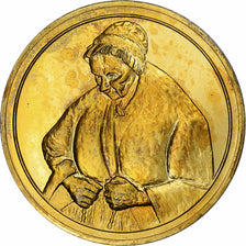 France, Medal, La vieille au chapelet, Paul Cézanne, Vermeil, AU(55-58)