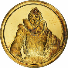 Francia, medalla, Femme au boa noir, Henri de Toulouse-Lautrec, Oro vermeil, EBC
