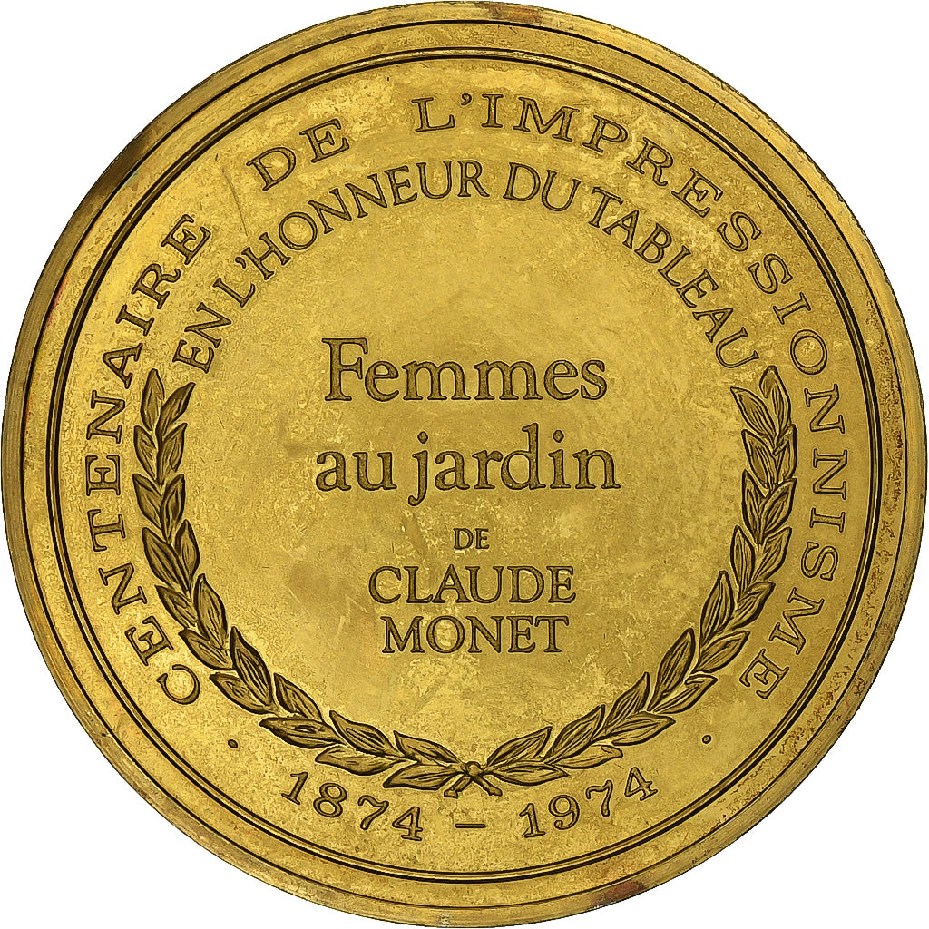 France, Medal, Femmes au jardin, Claude Monet, Vermeil, AU(55-58)