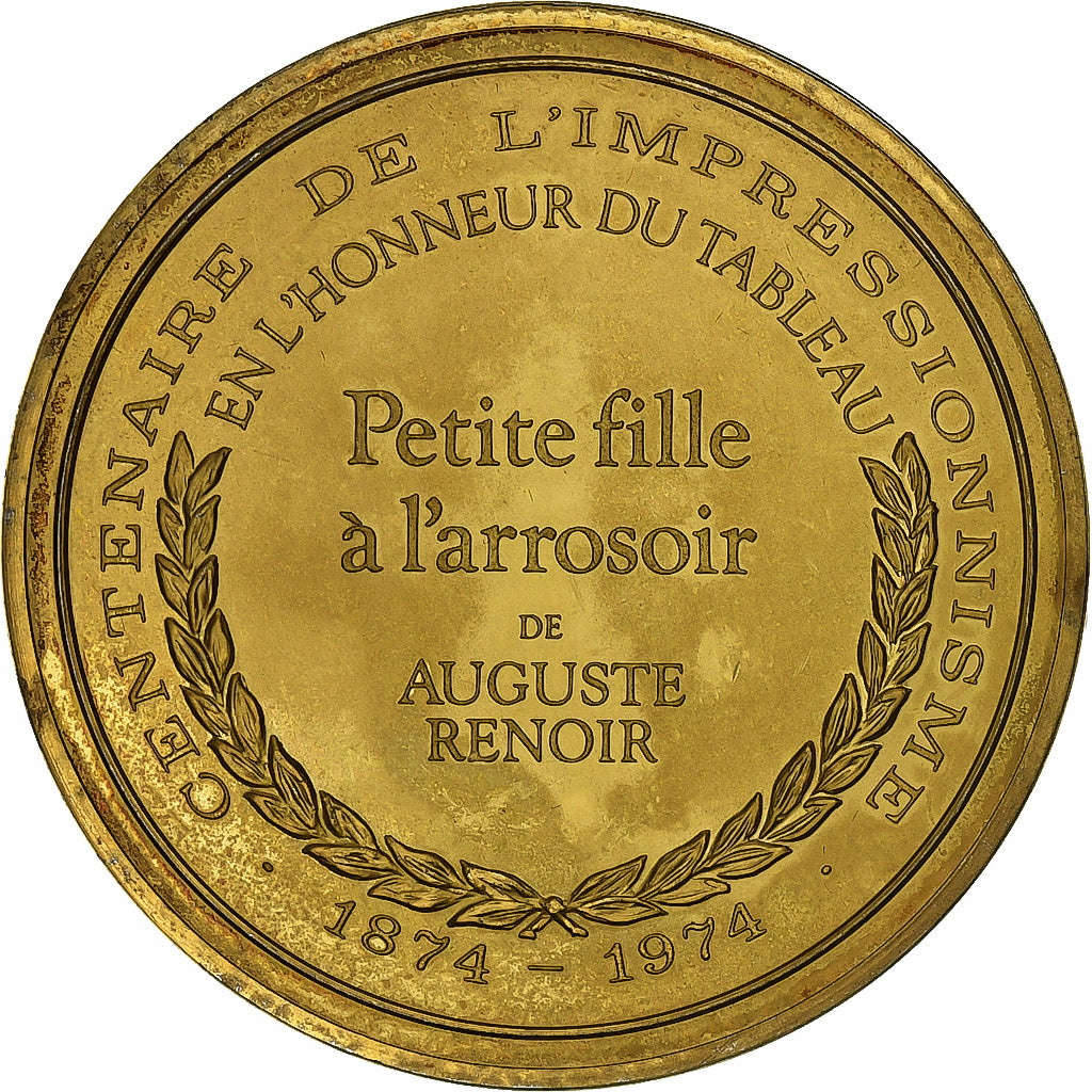 France, Medal, La Petite Fille à l'arrosoir, Auguste Renoir, Vermeil, AU(55-58)