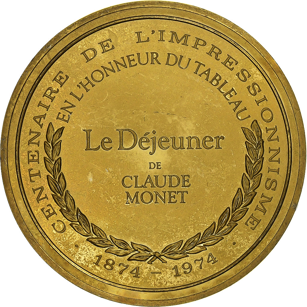 France, Medal, Le Déjeuner, Claude Monet, Vermeil, AU(55-58)
