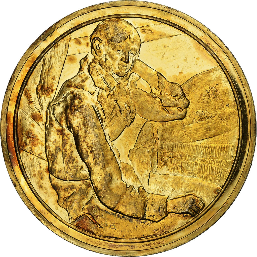 France, Medal, Le Garçon au gilet rouge, Paul Cézanne, Vermeil, AU(55-58)