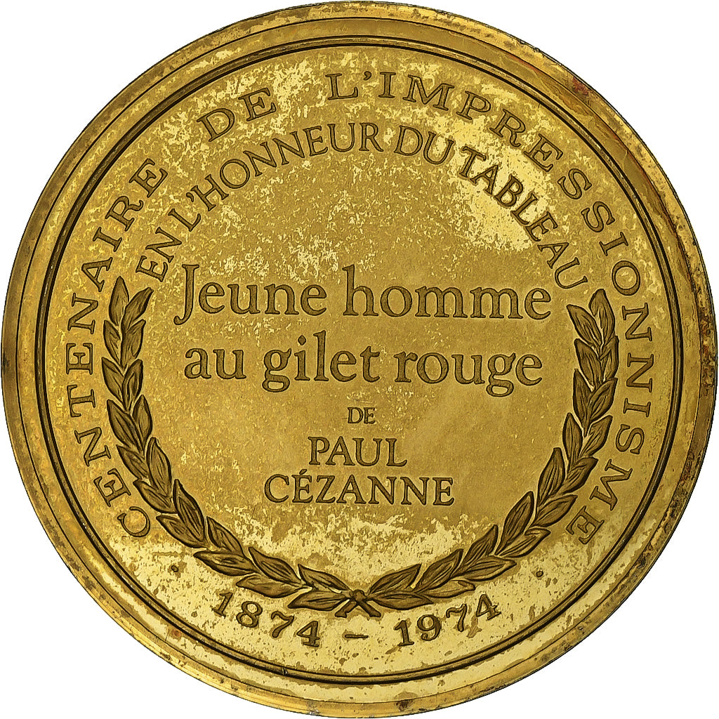 France, Medal, Le Garçon au gilet rouge, Paul Cézanne, Vermeil, AU(55-58)