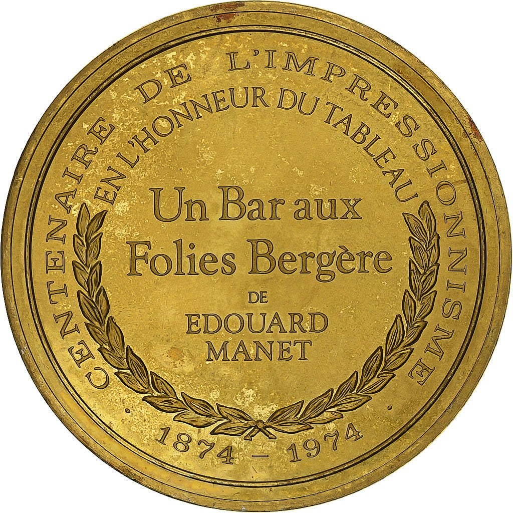 France, Médaille, Un bar aux Folies Bergère, Edouard Manet, Vermeil, SUP
