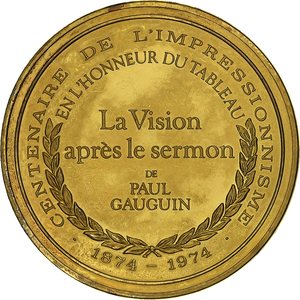 Francja, medal, Vision après le sermon, Paul Gauguin, Vermeil, AU(55-58)