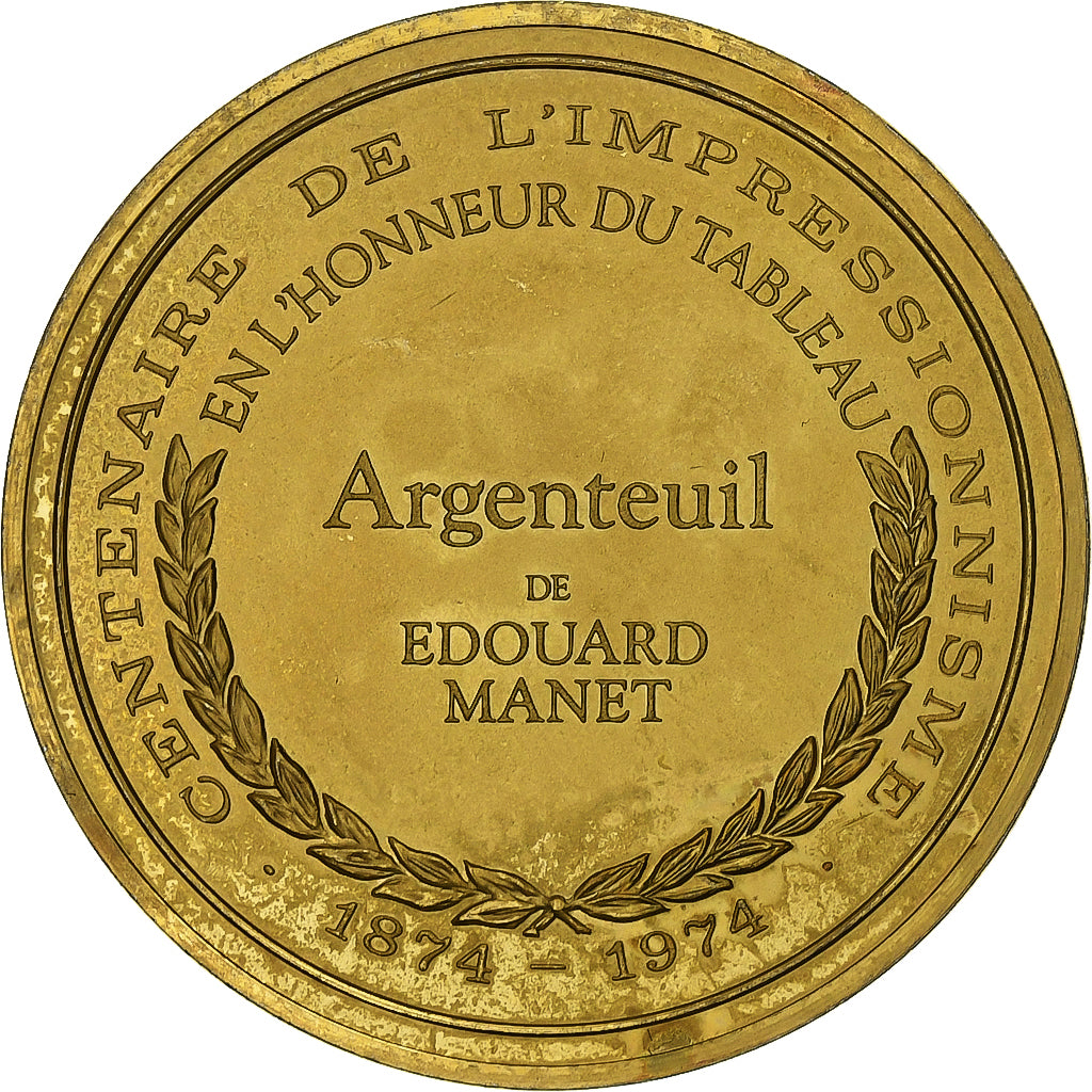 France, Medal, Argenteuil, Edouard Manet, Vermeil, AU(55-58)
