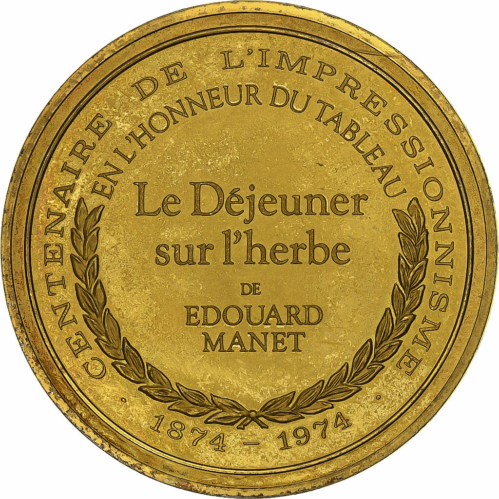 Francia, medaglia, Le Déjeuner sur l'Herbe, Edouard Manet, Vermeil, SPL-