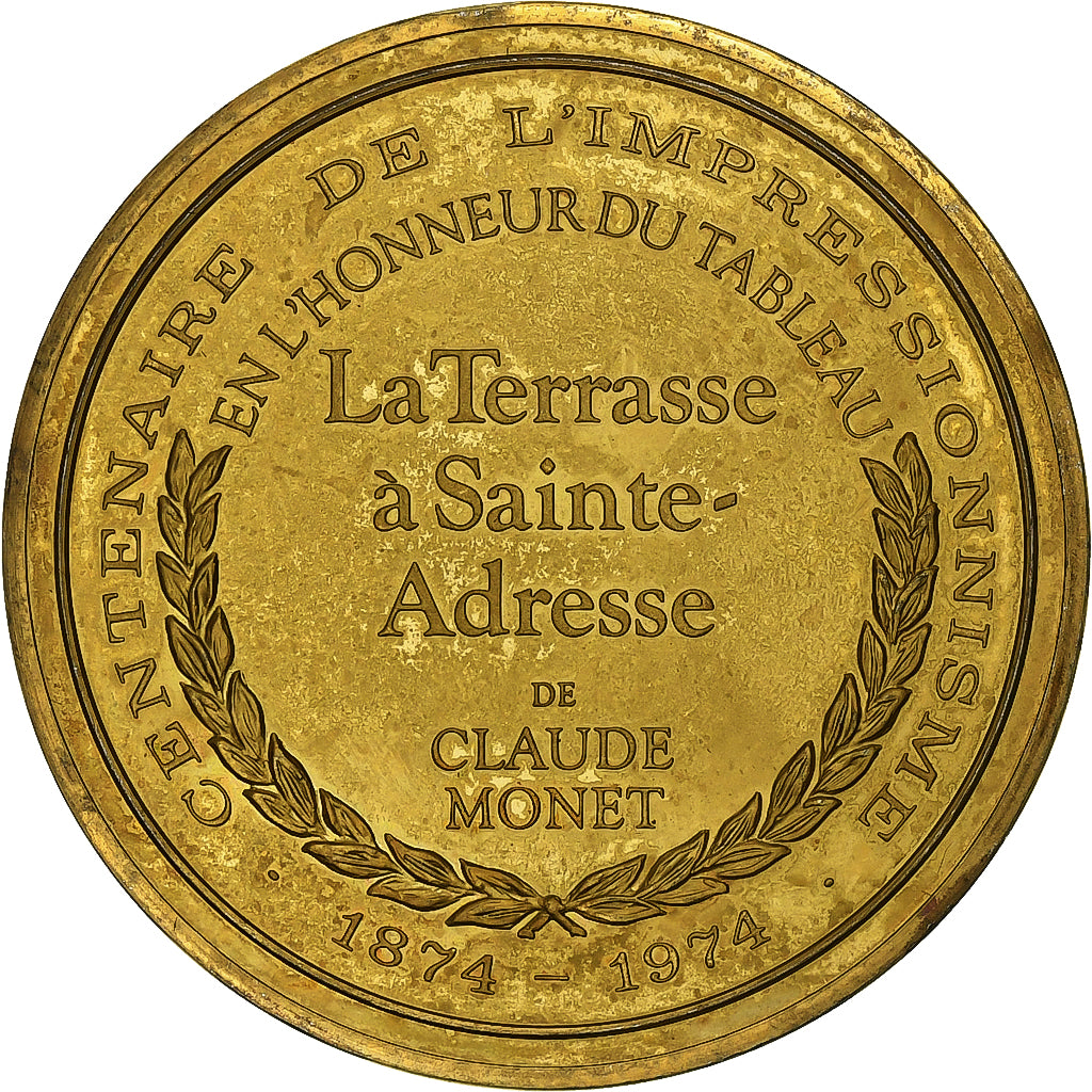 France, Médaille, Terrasse à Sainte-Adresse, Claude Monet, Vermeil, SUP