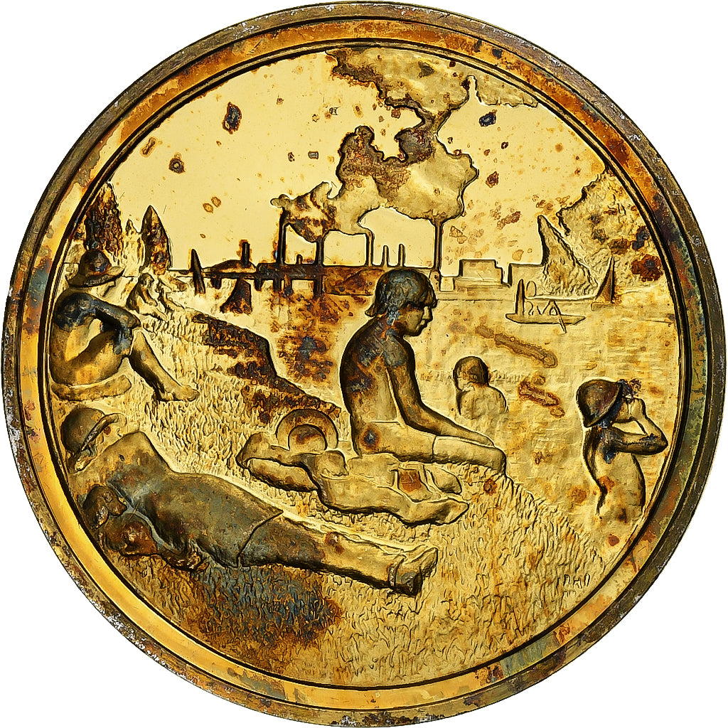 Frankreich, Medaille, Une baignade à Asnières, Georges Seurat, Vermeil, VZ