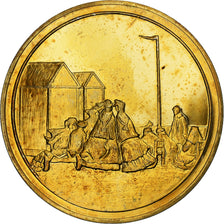 France, Medal, Scène de plage, ciel d'orage, Eugène Boudin, Vermeil, AU(55-58)