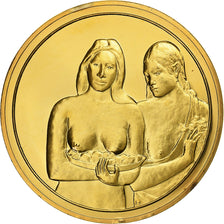 France, Medal, Two Tahitian Women, Paul Gauguin, Vermeil, AU(55-58)