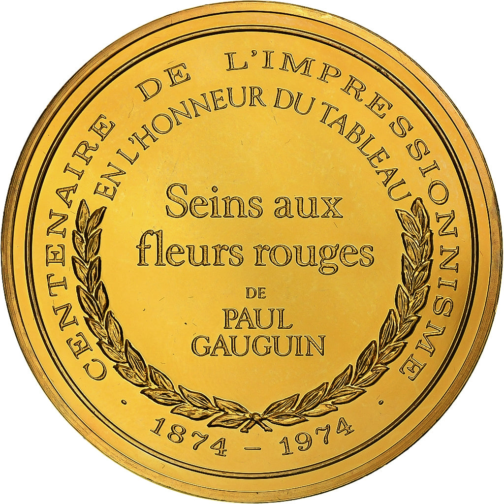 France, Medal, Two Tahitian Women, Paul Gauguin, Vermeil, AU(55-58)